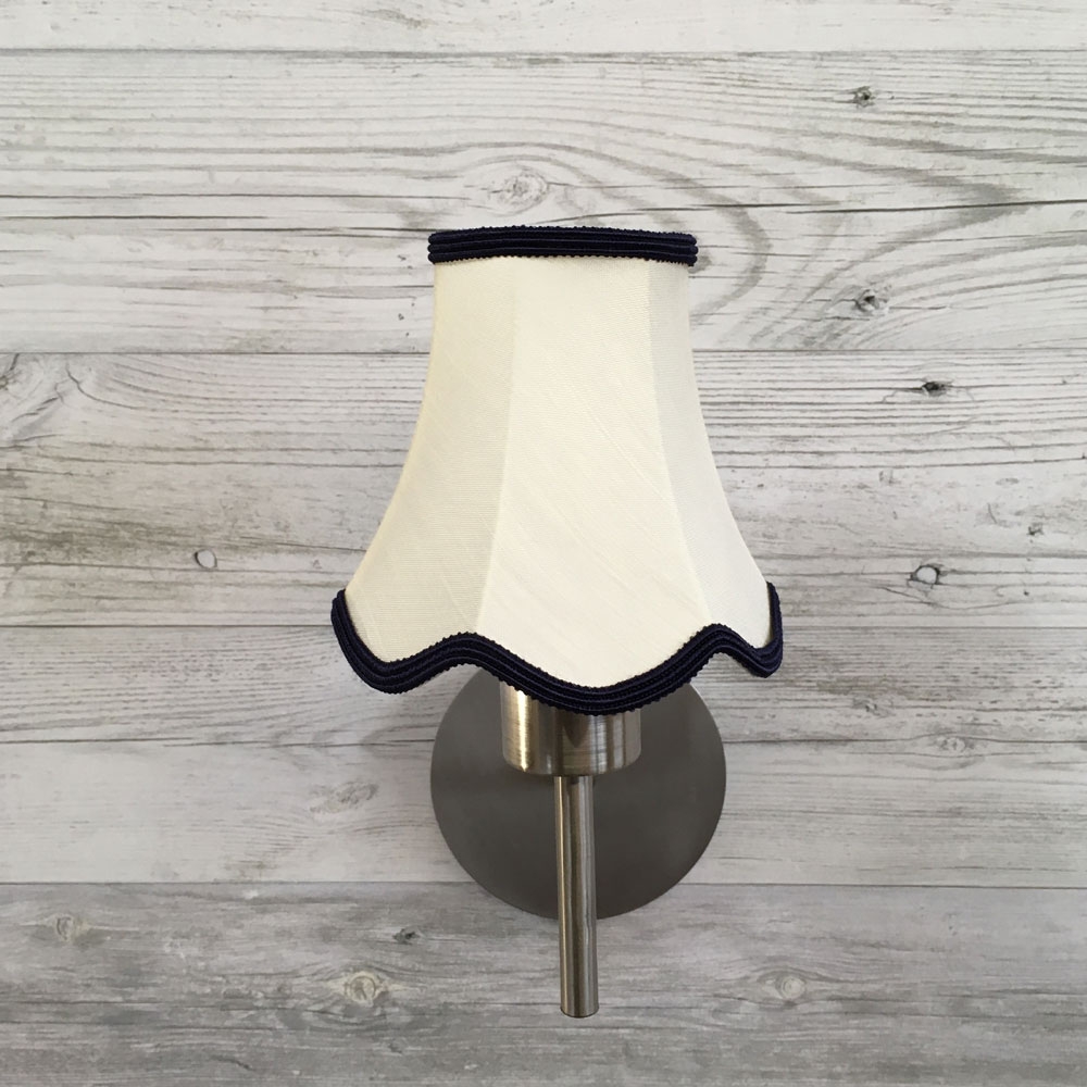 Scalloped Candle Shade Cream & Navy